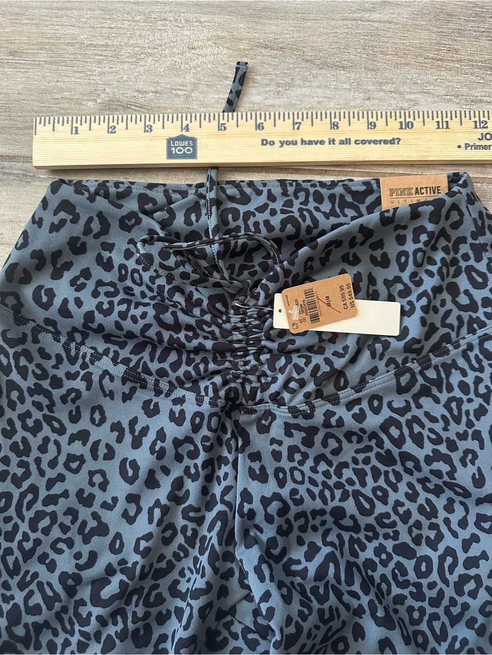 VS Pink Gray and Black Leopard Print Leggings - Picture 2 of 7